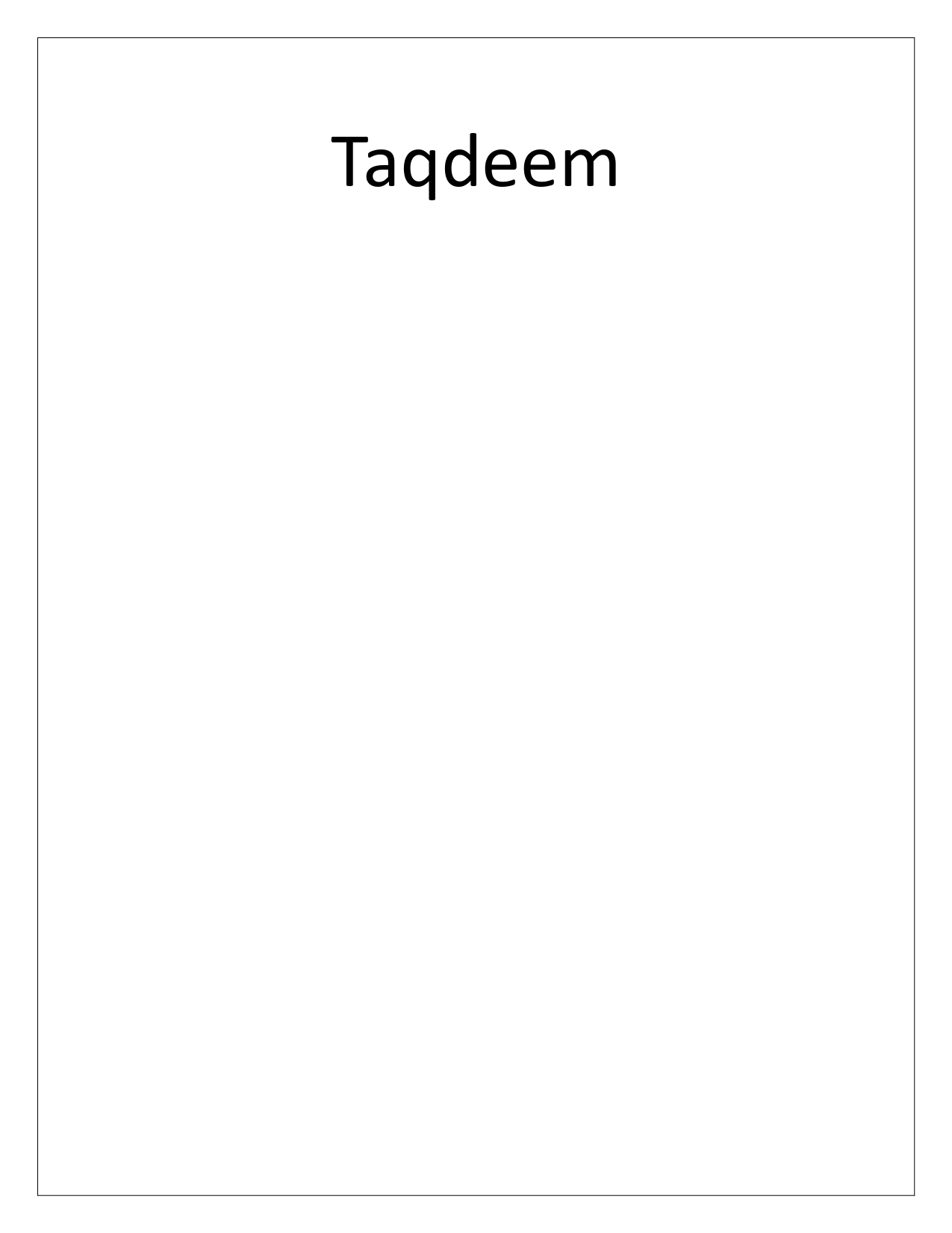 taqdeem